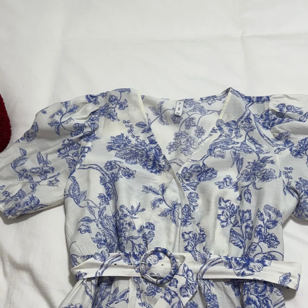 Mango Blue and White Toile Dress - Picture 3 of 4